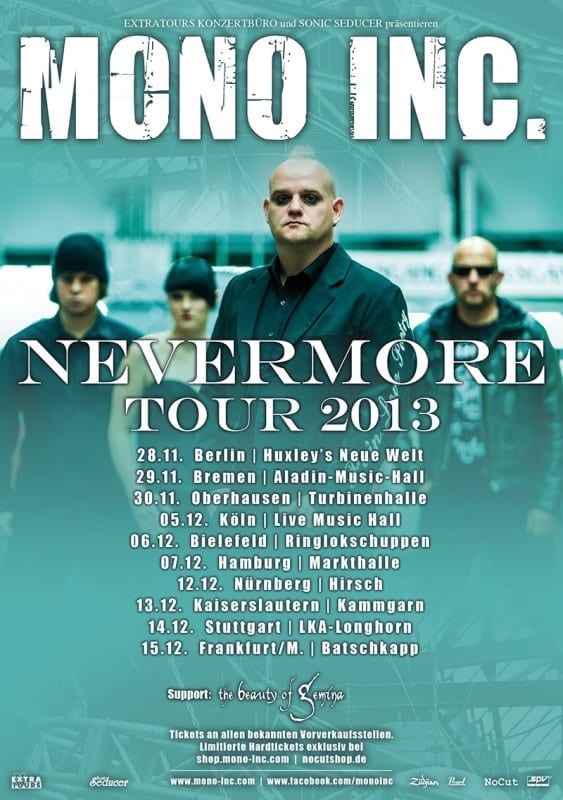 Official Flyer: Mono Inc. - Nevermore Tour 2013