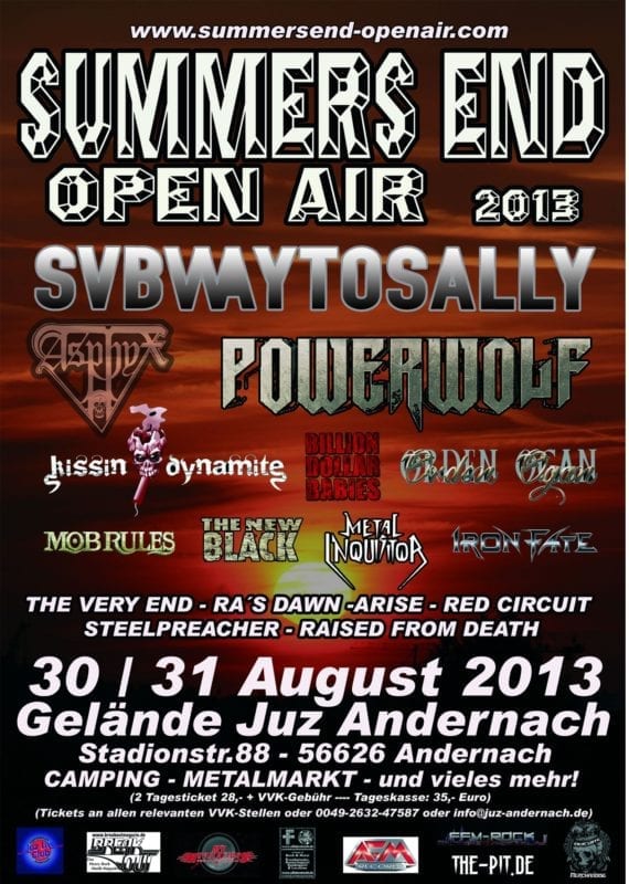 Official Flyer: Summers End Open Air 2013