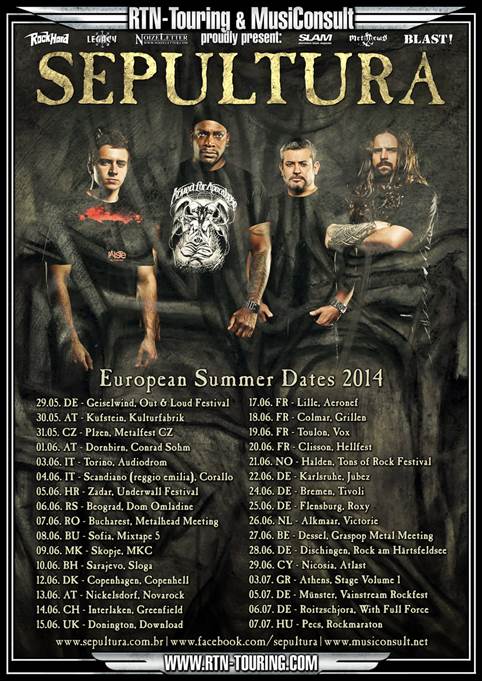 Flyer: Sepultura Tour 2014