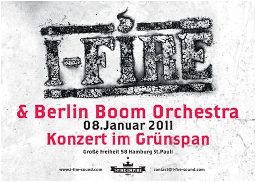 Flyer: I-Fire im hamburger Grünspan 2011