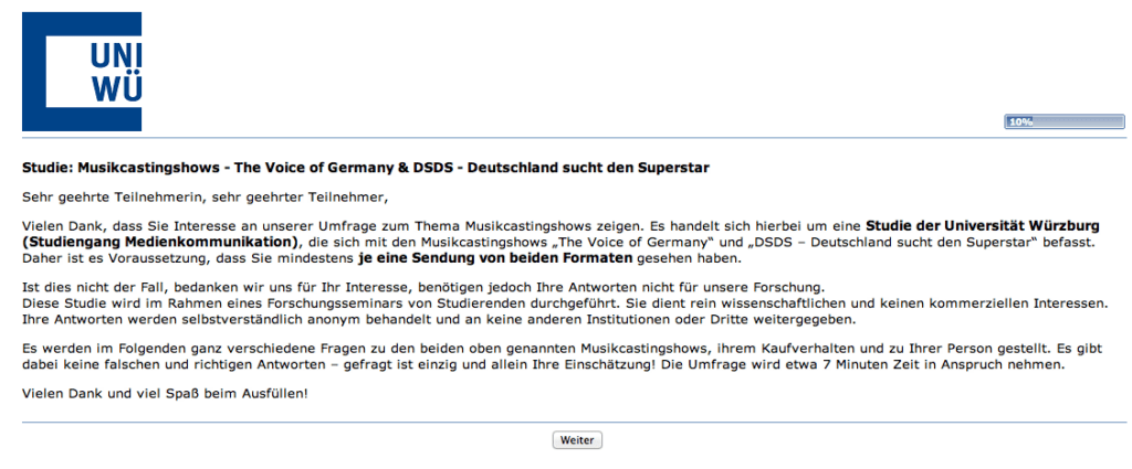 Studie: Musikcastingshows - The Voice of Germany & DSDS - Deutschland sucht den Superstar