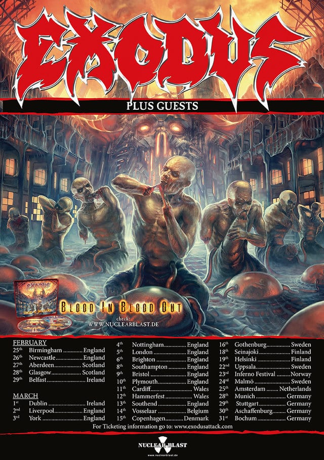 Flyer: Exodus - live 2016 (Quelle: Nuclear Blast)